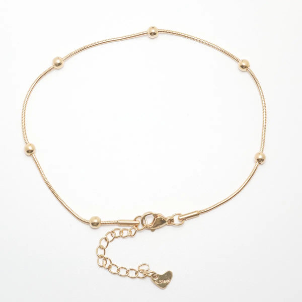 304 Stainless Steel Anklet  Gold Color Round Heart Chain Anklet Bracelets For Women on the leg Anklet Jewelry Accessories, 1 PCs