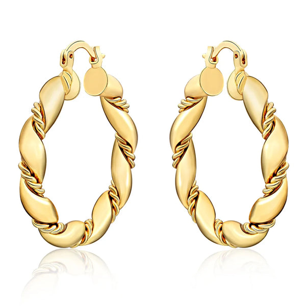 Charms 18K gold 4cm Rope Round hoop earrings 925 Sterling Silver Fashion Jewelry Wedding party popular Brands Holiday gifts