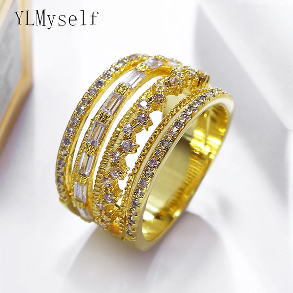YLMyself Wide Big Ring Gold-Color Fashion Jewelry Stable Quality Women’s Ring