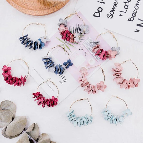 Earrings for women Charm Modern Girls Simple Fashion Jewelry Petals Gifts Cute Trends Dangler Eardrop Hoop Earring
