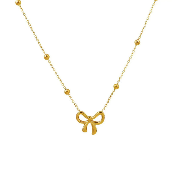Bow Jewelry Set | Necklace | Earrings | Bracelet 316L Steel Minimalist Jewelry Prepared For Her Birthday Anniversary