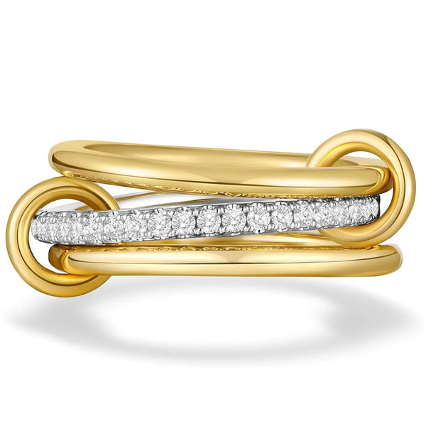 A Three-Ring Two-Color Copper Stacking Ring, Simple And Stylish, Anti-Allergic And Anti-Color, Suitable For Women's Jewelry