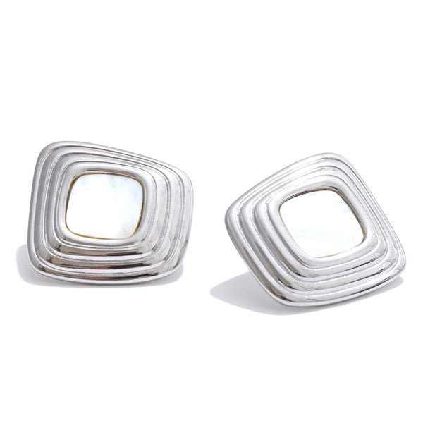 Stainless Steel Earrings with Square Fashionable Design Personalized Popular Selected Jewelry Gifts New