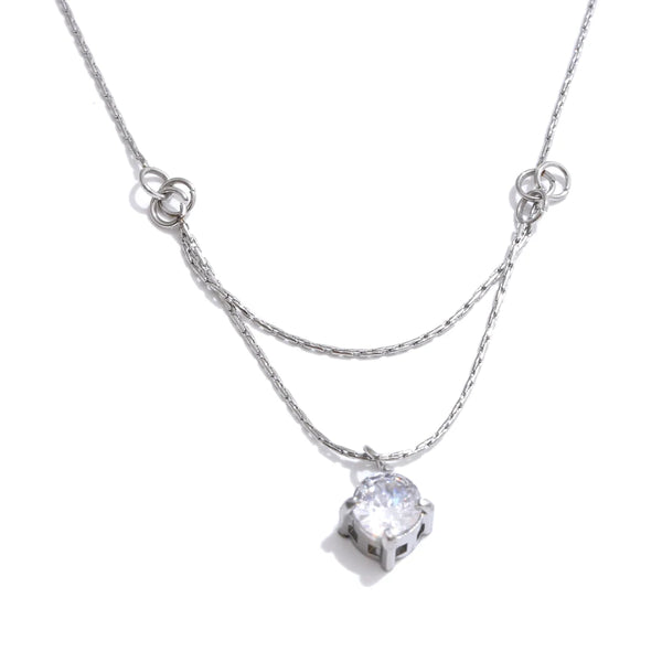 NiNice Stainless Steel Necklace Zircon Pendant Fashionable Design Personalized Gift Popular Wholesale