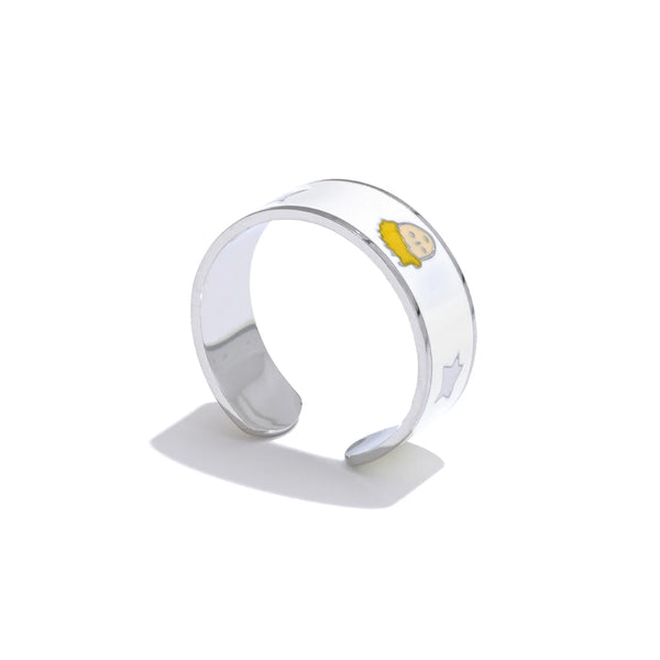 Rings Stainless Steel Jewelry Woman Metal Enamel Cartoon Pentagram Opening Waterproof Fashion Personalized Gift New