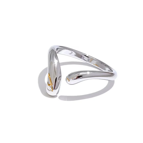 316L Minimalistic Stainless Steel Open Adjustable Chic Ring Smooth Metal Daily Versatile Jewelry Recommend