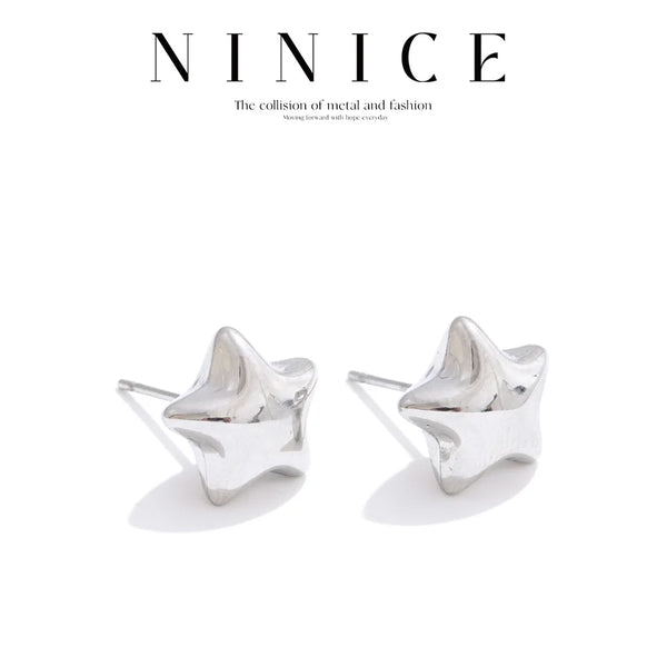 NiNice Earrings for Women Star Shaped Stainless Steel Waterproof Design Cute Decoration Gift New Wholesale