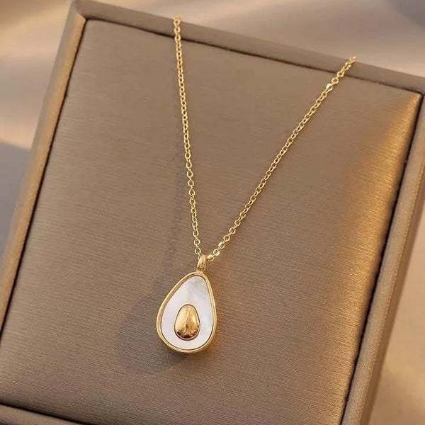 316L Stainless Steel High Sense Light Luxury French Shell Avocado Ladies Necklace & Pendant Fashion Exquisite Fashion Jewelry