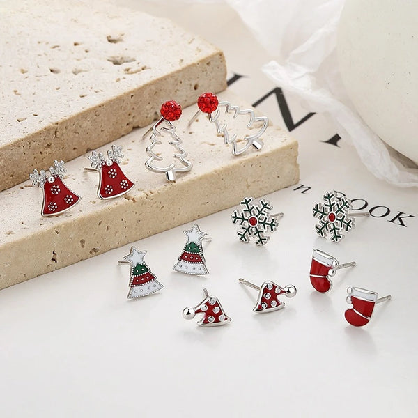 2025 New S925 Silver Rhodium-Plated Earrings: Elegant Christmas Gift Jewelry