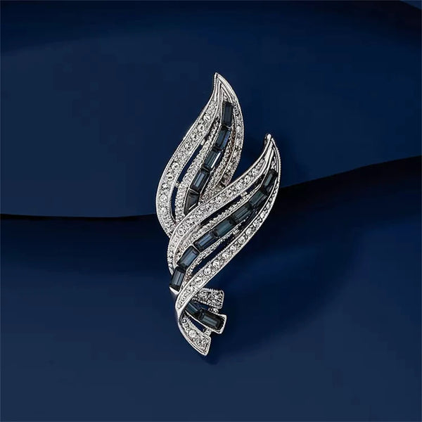 Fashion Exquisite Brooches for Women Girls Elegant Ribbon Crystal Metal Badges Brooches Casual Office Pins Suit Jewelry