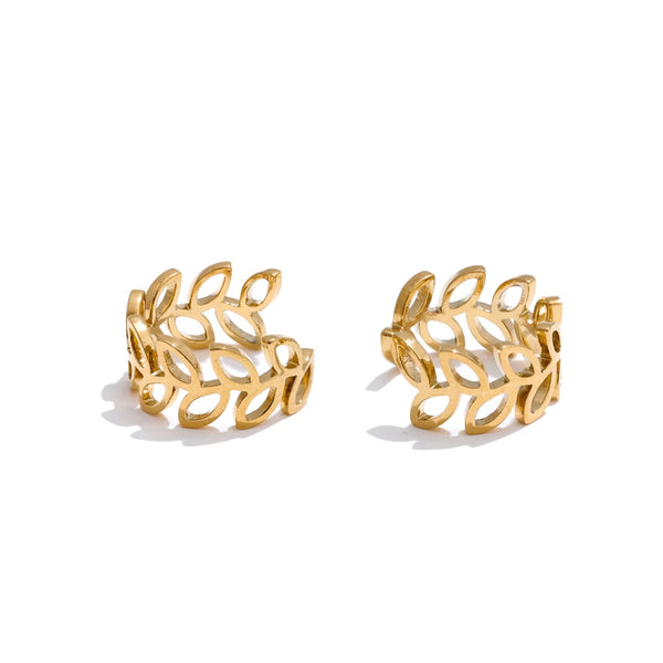 Yhpup Arrivals Plant Leaf Hollow Ear Bone Clip Earrings Prevent Allergy Metal Non-Piercing Daily Fashion Jewelry Accessories