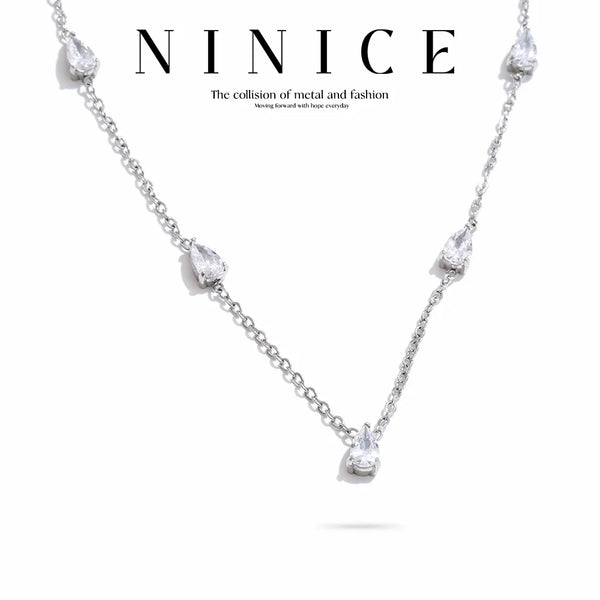 NiNice Necklace 316L Stainless Steel Colorful Cubic Zirconia Selected Jewelry Gifts Personalized Fashion Design Wholesale