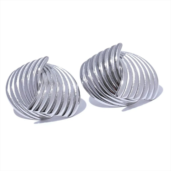 Stainless Steel Geometric Unusual Stud Earrings Metal Daily Attractive Jewellery Accessories 2025