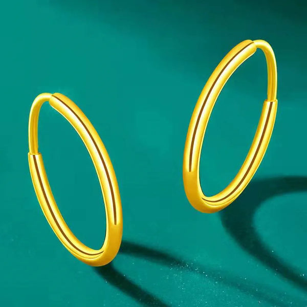 Somilia-18K Gold Plated Small Hoop Earrings for Women and Men, 925 Sterling Silver Jewelry, New Fashiona ble Ear-rings, 10-20mm
