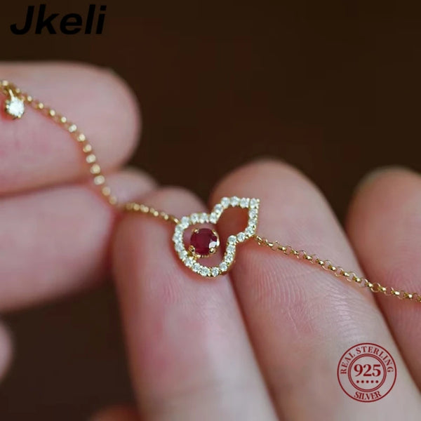 Jkeli S925 Sterling Silver Necklace with French Pearl Shell Pendant Plated in 14K Gold Luxury Design High-End Feel New Style