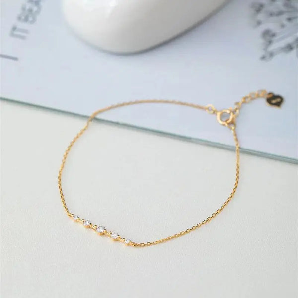 Jkeli Korean Simple Exquisite Shiny Zircon 925 Sterling Silver Bracelet for Women Elegant Jewelry Accessories