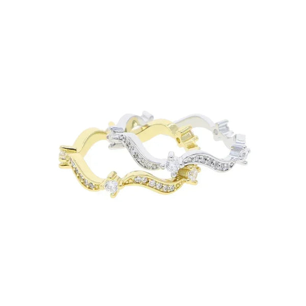 Stacking Cubic Zirconia Wave Band CZ Eternity Band Ring - A Must-have for Fashionistas