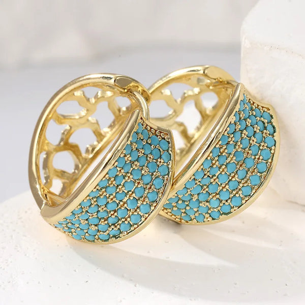 Women's fashionable earrings with small circle design, suitable for daily wear and banquets