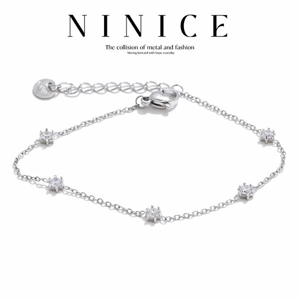 NiNice 316L Stainless Steel Bracelet Cubic Zirconia Exquisite Temperament Popular Fashion Simple Selection Jewelry Wholesale