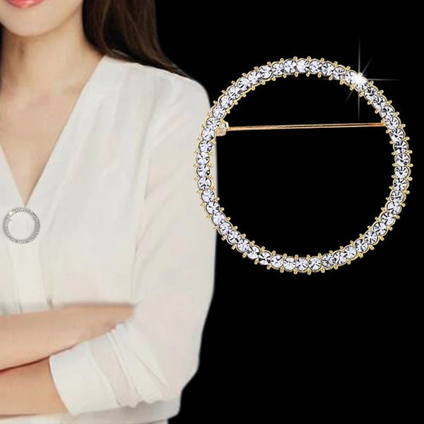 Simple Round Crystals Glasses Holder Pins Fashion Reading Glasses Holder Brooch Drop Shipping