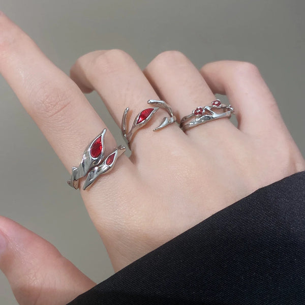 Gothic Rings irregular Darkness Red Style open ring for women index finger Ring Jewelry Gift