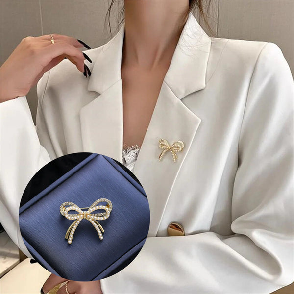 1Pc Fashionable And Beautiful Bow Brooch Creative Personality Pin Luxurious And Elegant Jewelry Accessories Party Sweet Gift