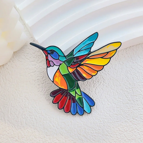 Christmas Multicolor Dripping Oil Hummingbird Brooch For Men And Women Fashion Luxury Metal Pins Decoration Jewelry Accessories