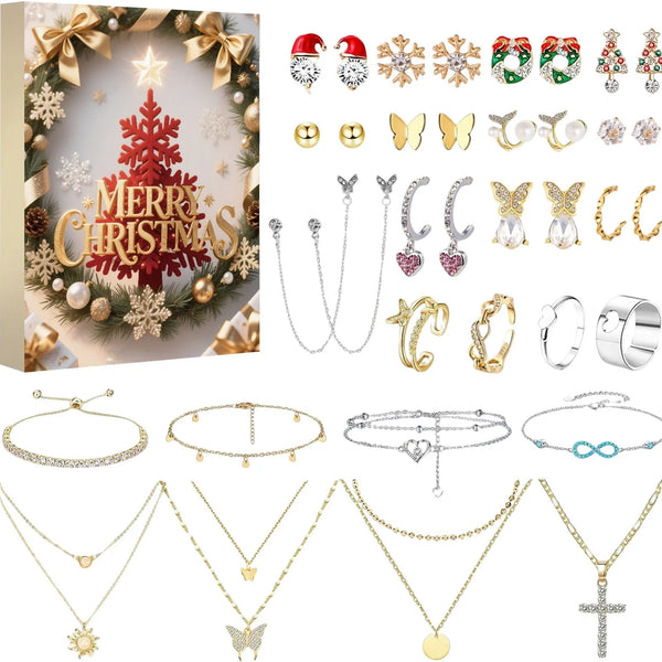 Christmas Jewelry Surprise Blind Box Jewelry Gift Box With Various Styles Diy Beaded Bracelet Set Festive Elements Exquisite