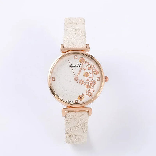Fashion Butterfly Women Watches 2025 Simple Brown Quartz Watch Vintage Leather Ladies Wristwatches Clock часы женские наручные