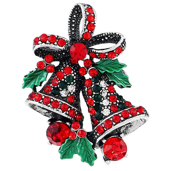 Christmas Suit Brooch Pin Creative Gifts Bows Premium Corsage Vintage Bells Brooches Fashion Party Jewelry Decoration