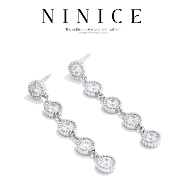 NiNice Earrings for Women Carefully Selected Jewelry Stainless Steel Cubic Zirconia Pendant Elegant Design Gift New