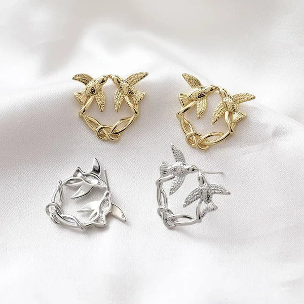 1Pair Fashion Trend Charm Creative Lovebirds Earrings Cute Simple Handmade Earrings For Women Girls Jewelry Accessories Gifts