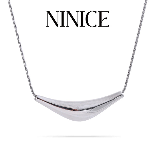 NiNice 316l Stainless Steel Cast Geometric Pendant Necklace for Women 18K PVD Plated Personalized Charm Jewelry Gift