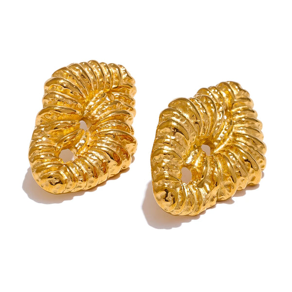 Yhpup Waterproof Fashion 316L Stainless Steel Metal Geometric Unusual Earrings Statement Stylish Jewelry Bijoux for Women