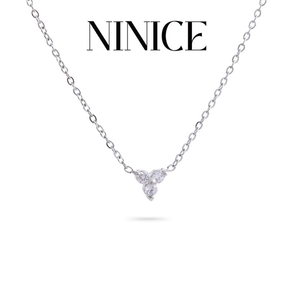 NiNice Hot Style Stainless Steel Zirconia Flower Small Pendant Necklace 18K Plated Exquisite Jewelry Recommend Gift