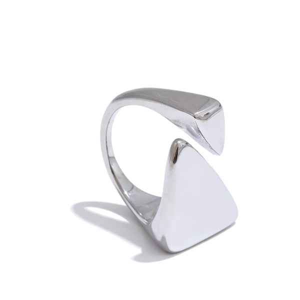 NiNice Rings Stainless Steel Jewelry Original Triangle PVD Plated Design with Adjustable Opening New Jewelry Gifts
