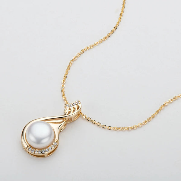 OXTAO 14K Gold Filled 9.5-10mm Natural Freshwater Pearl Necklace Luxury Fashion Jewelry Elegant Female Daily Wear Necklace