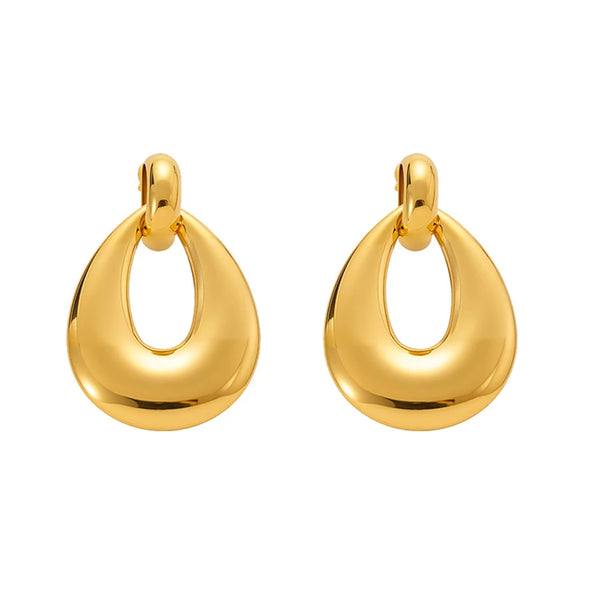 Stainless Steel Earrings Large Circle Exaggerated Personality Fashionable Design Popular Gift Jewelry