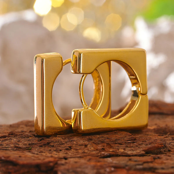 Mchic New Fashion Minimalist Square Metal Hoop Earring Unique Design Copper Post Popular Jewelry for Women сережки Wholesale