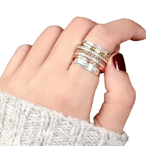 Rotating Ring Spinner Ring For Women Anxiety Reliefs Ring Band Daughter Ring From Mom Adjustable Ring For Women Or Girls