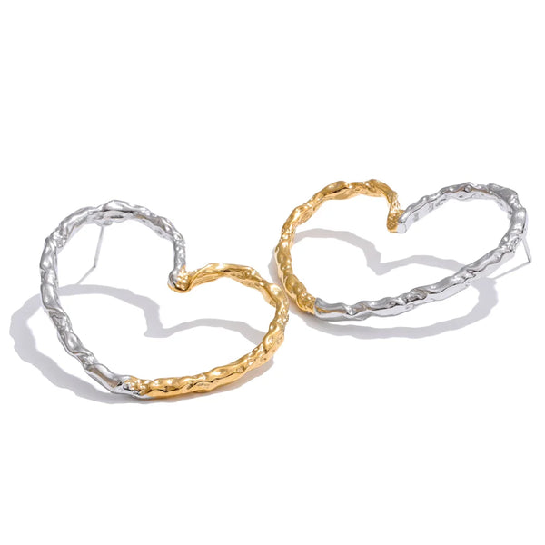 NiNice Earrings Stainless Steel Heart-shaped Simple Waterproof Fashionable Design Personalized Jewelry Wholesale