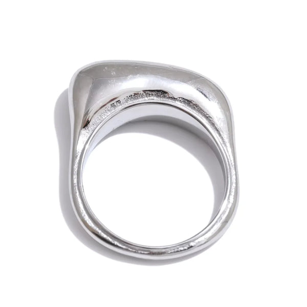 NiNice Minimalistic Stainless Steel Smooth Geometric Metal Texture Ring Popular Daily Jewelry Recommend Wholesale