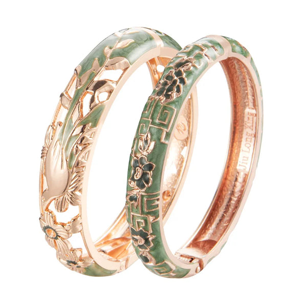 Double Bangles For Women 2PCS Female Women's Hand Bracelets African Jewelry Dubai Indian Designer Dual Bracelet Set Gifts Mother