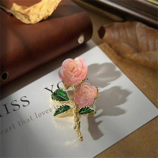 Romantic Rose Brooch Exquisite Trendy Flower Brooch Pin Fashion Party Jewelry Accessories Clothing Accessories Hot Selling Gifts