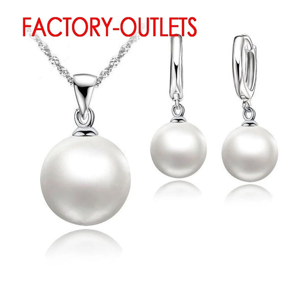 Genuine 925 Sterling Silver Bridal Jewelry Sets Pearl Fashion Jewelry Women Girls Engagement Anniversary Fine Gift