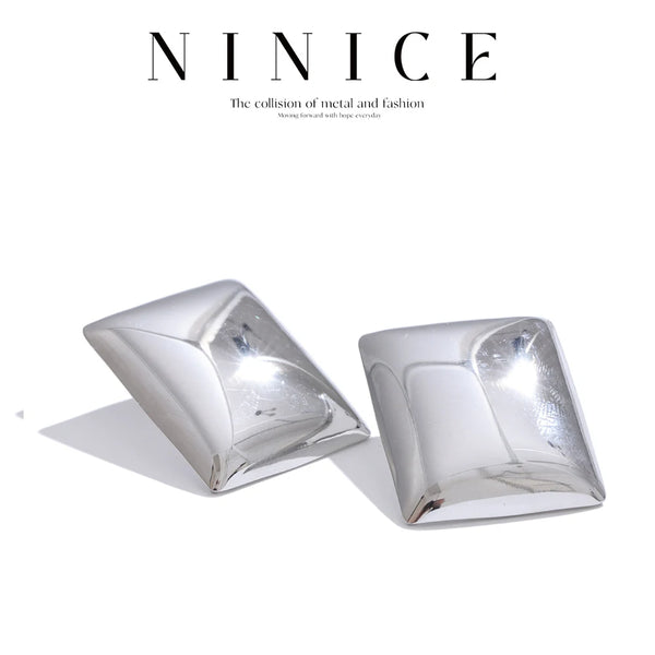 NiNice Earrings Stainless Steel Blocks Polished Trendy Design Selected Jewelry Accessories Gifts Wholesale