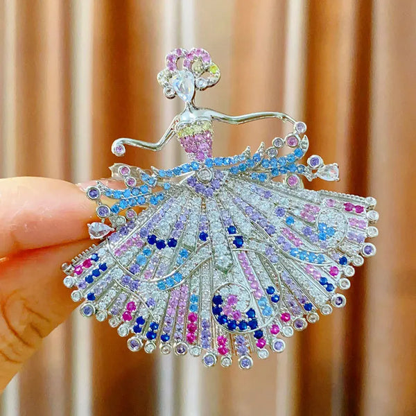 Cute and Exquisite Princess Ballet Dancer Brooches for Women High-end and Exquisite Design Personality Suit Coat Accessory Pins