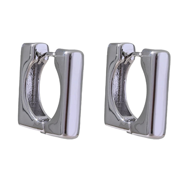 Mchic New Fashion Minimalist Square Metal Hoop Earring Unique Design Copper Post Popular Jewelry for Women сережки Wholesale