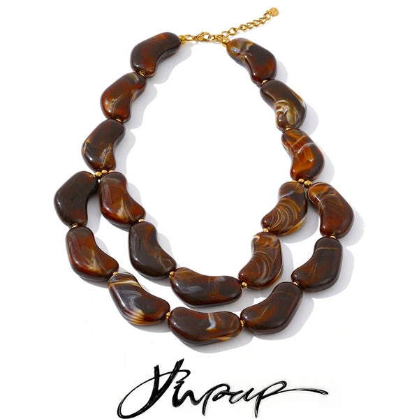 Yhpup 2025 New Arrival Exclusive Layered Handmade Necklace for Women Autumn Winter