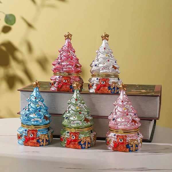 Home decor Christmas Tree Jewelry Trinket Box Fine Craftsmanship Creative Treasure Case Candy Box Suitable for Holiday Parties